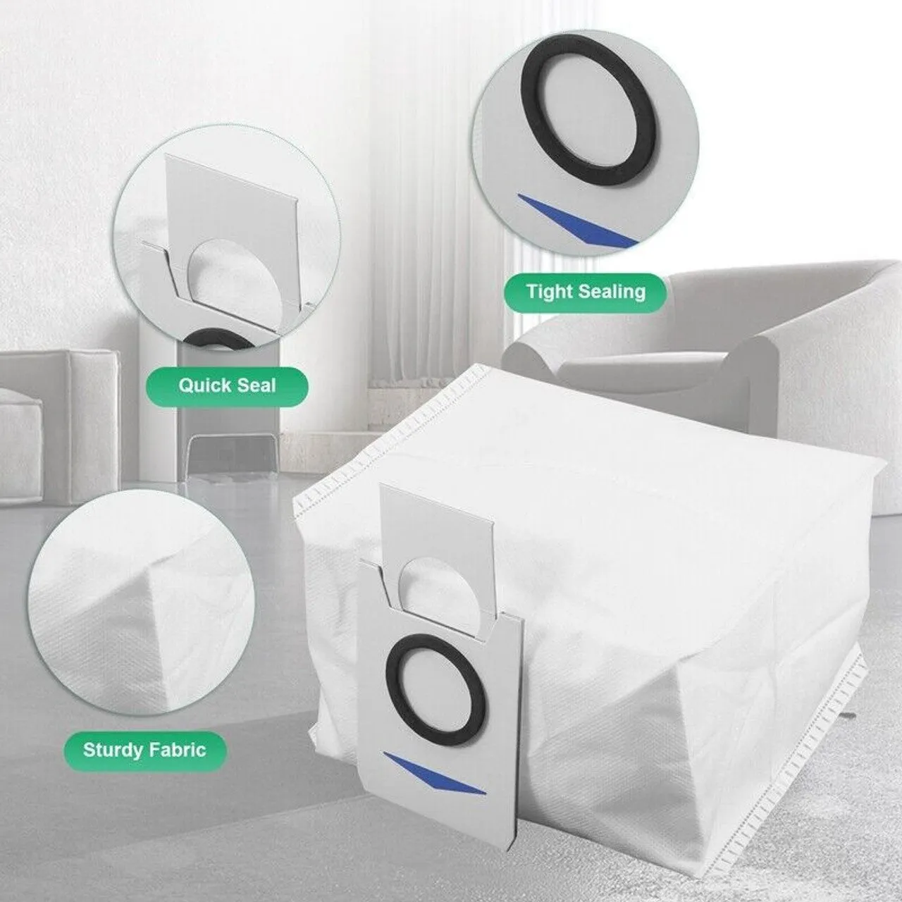 12x Auto Empty Station Dust Bags | Compatible with Ecovacs Deebot X1 Omni Series Robots