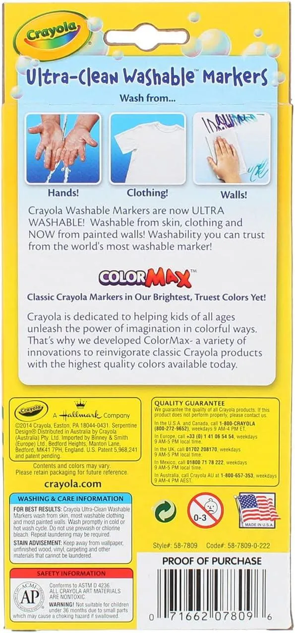 8 ct. Ultra-Clean Washable Classic, Fine Line, Color Max Markers