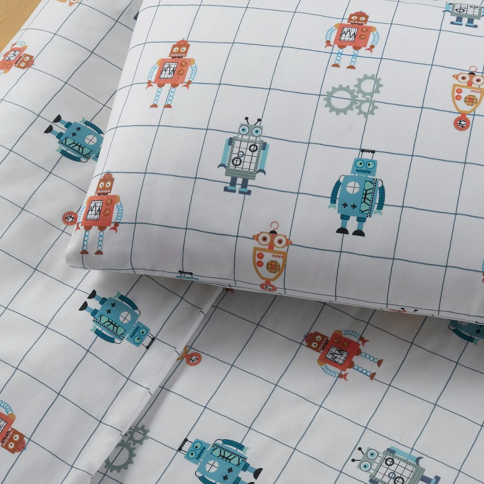 Alfie Robots 100% Cotton Kids Duvet Cover Set