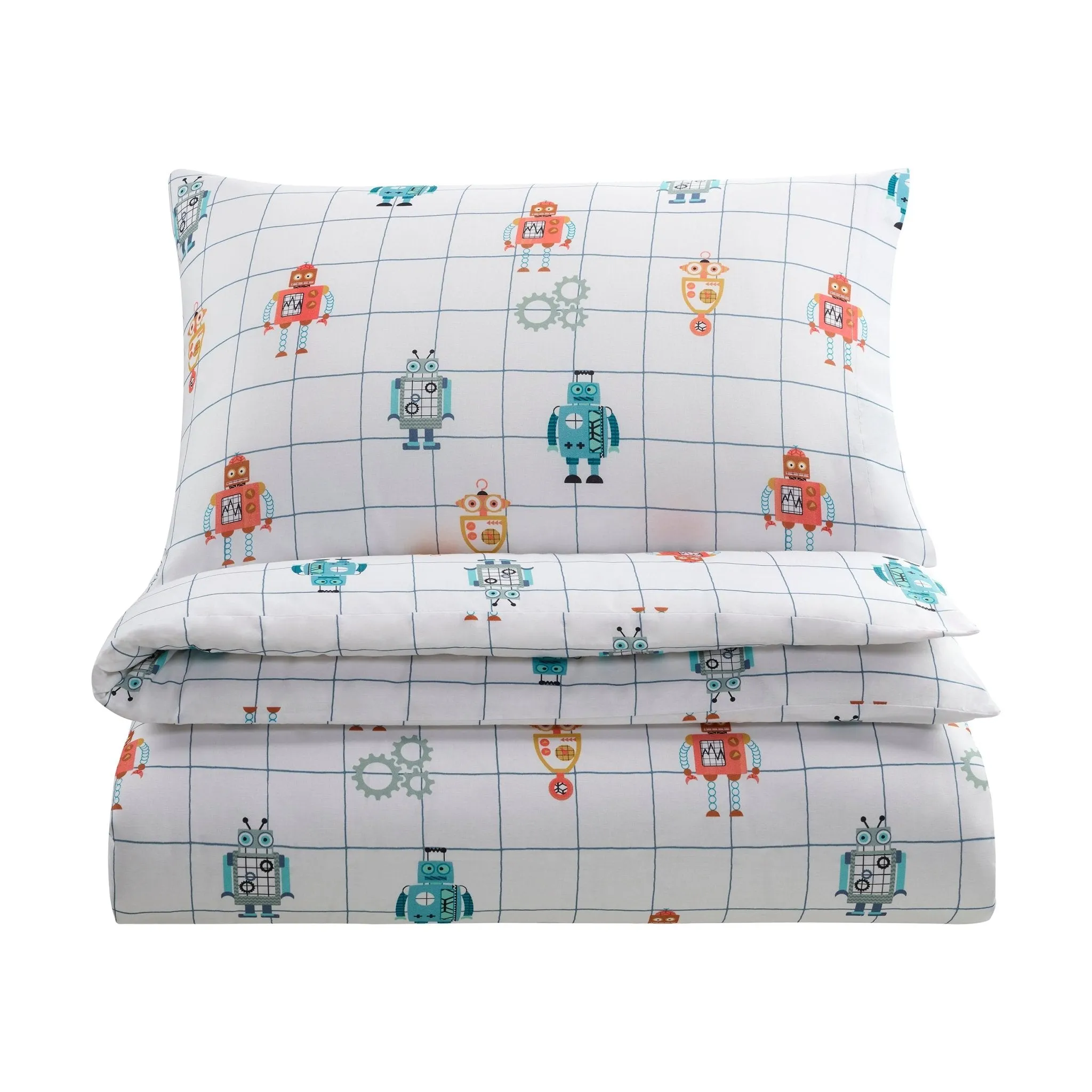 Alfie Robots 100% Cotton Kids Duvet Cover Set