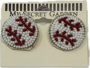 Beaded Sports Ball Post Earrings