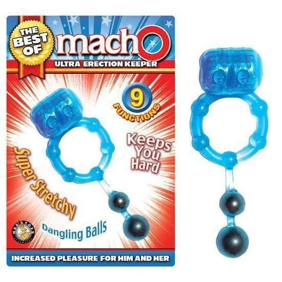Best Of Macho Ultra Erection Keeper 9 Function Vibrating Ring with Prostate Balls