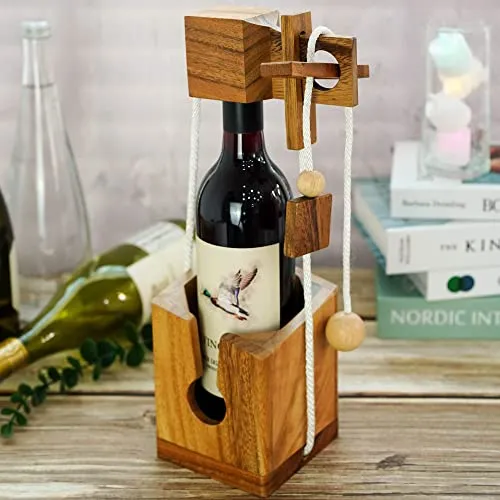 BSIRI Gifts Wine Bottle Puzzles Games for Adults Party Brain Teaser Hard Puzzle Board Games for Adults Box Lover Funny Fit Wine Game Gadgets 3D (Wine Bottle Puzzle)