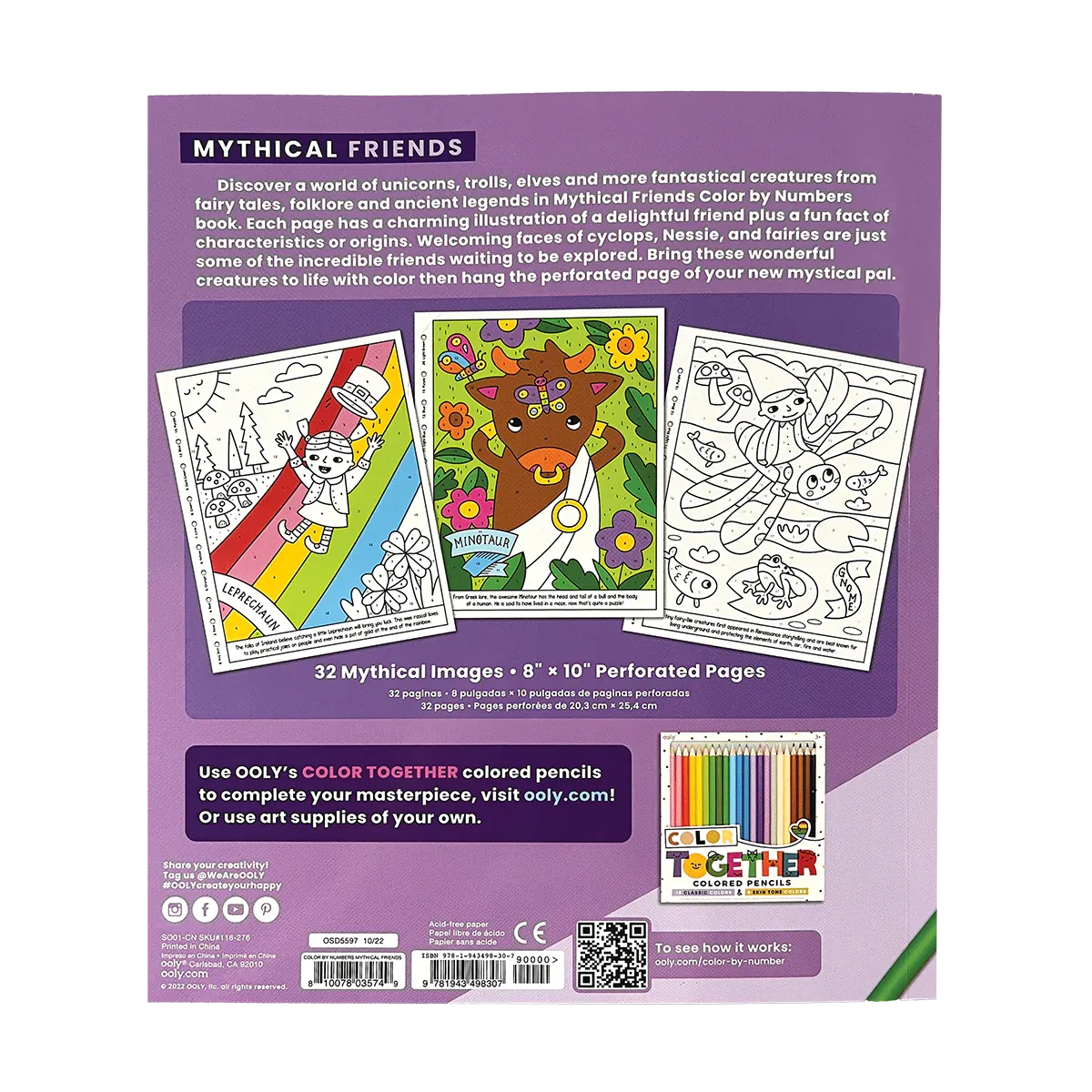 Color By Numbers Coloring Book - Mythical Friends