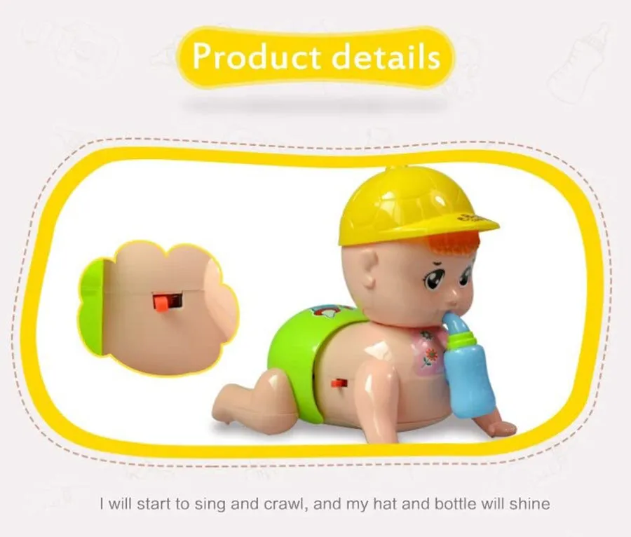 Crawling Toy with Battery-Operated Music and Light: Fun Toy for Kids on the Move