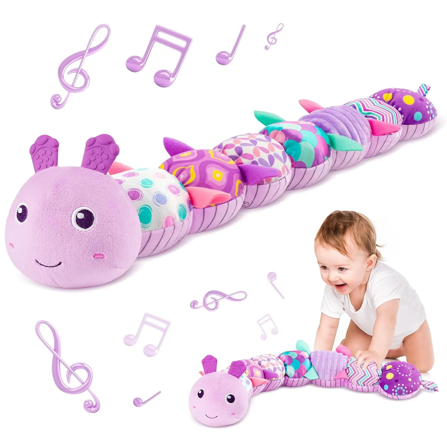 Cuddle Companion: Musical Infant Activity Toy with Teether, Rattle & Crinkles for Engaging Playtime