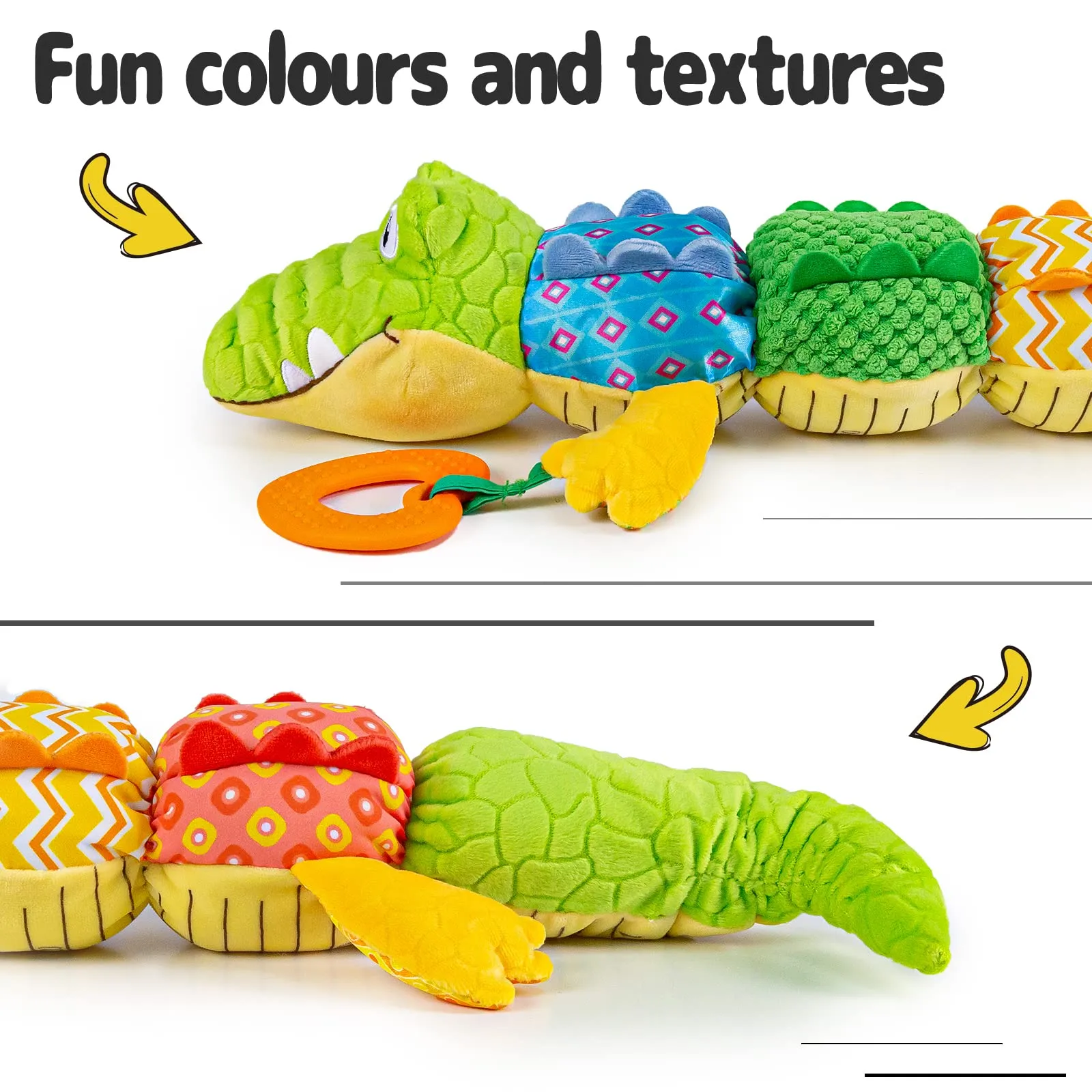 Cuddle Companion: Musical Infant Activity Toy with Teether, Rattle & Crinkles for Engaging Playtime
