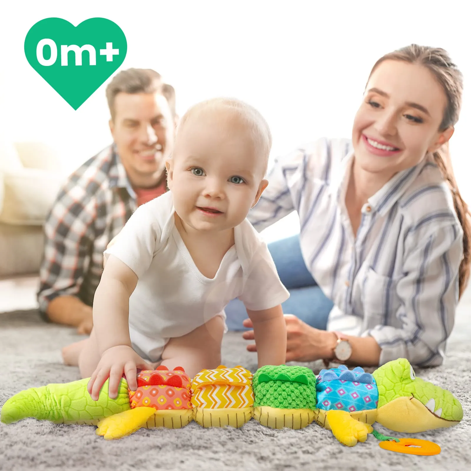 Cuddle Companion: Musical Infant Activity Toy with Teether, Rattle & Crinkles for Engaging Playtime