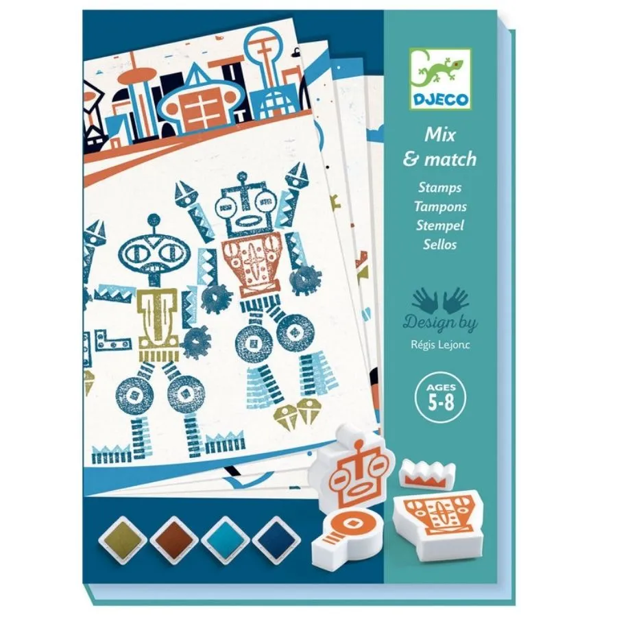 Djeco - Alien Robots Stamp Set