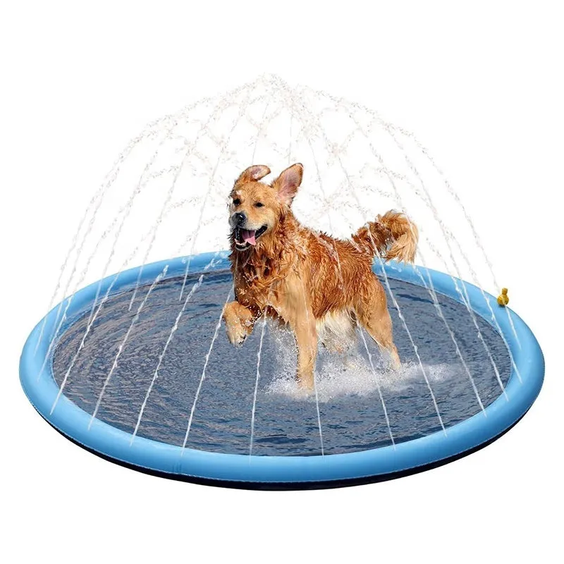 Dog Sprinkler Outdoor Toys Dog -Swimming Mat Anti-Slip Dog Pool Splash  Pad