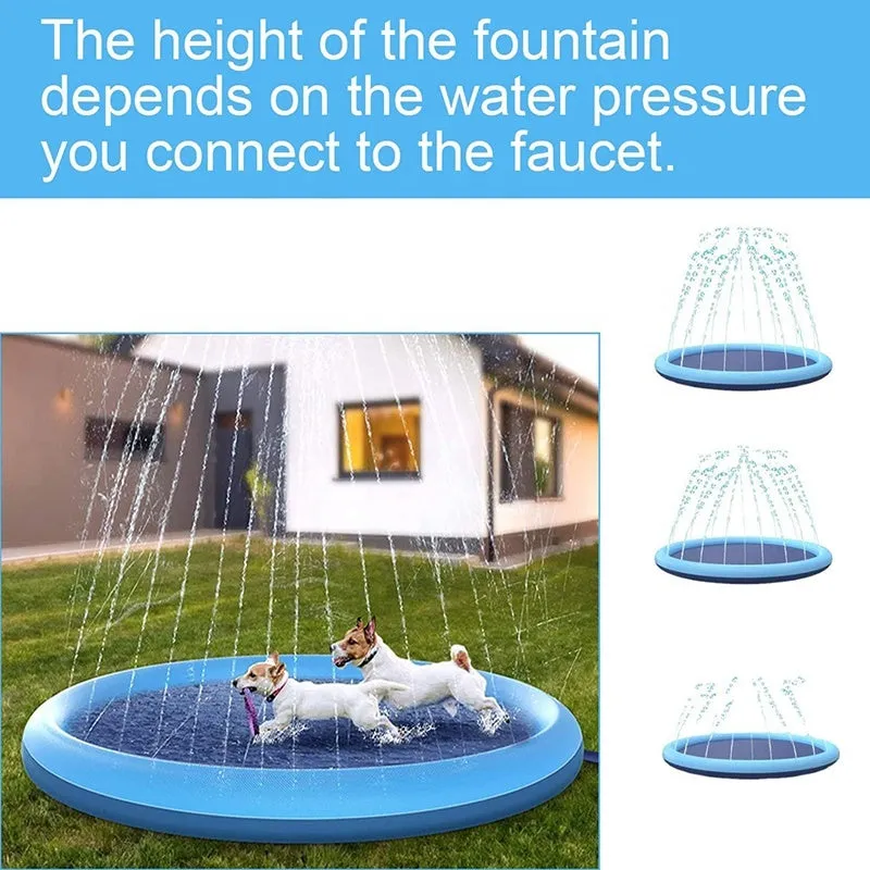 Dog Sprinkler Outdoor Toys Dog -Swimming Mat Anti-Slip Dog Pool Splash  Pad