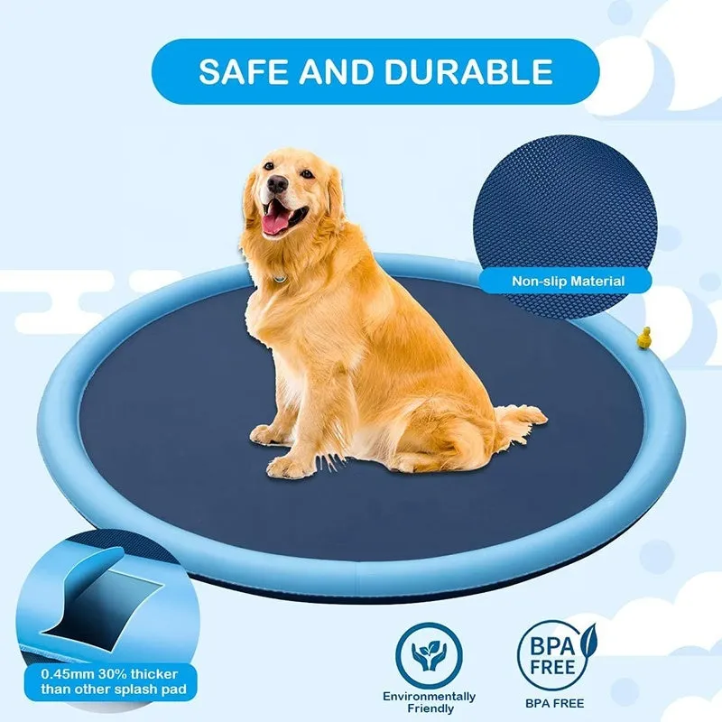 Dog Sprinkler Outdoor Toys Dog -Swimming Mat Anti-Slip Dog Pool Splash  Pad