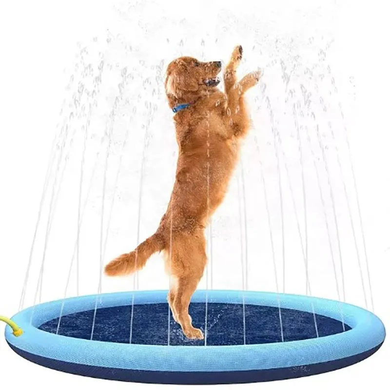 Dog Sprinkler Outdoor Toys Dog -Swimming Mat Anti-Slip Dog Pool Splash  Pad