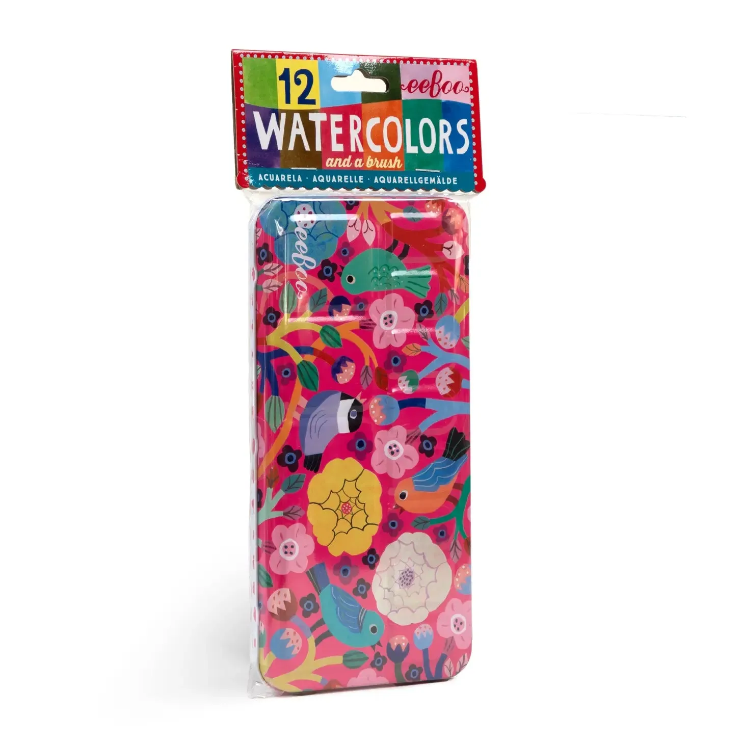 eeBoo Watercolors: Birds in Fuchsia
