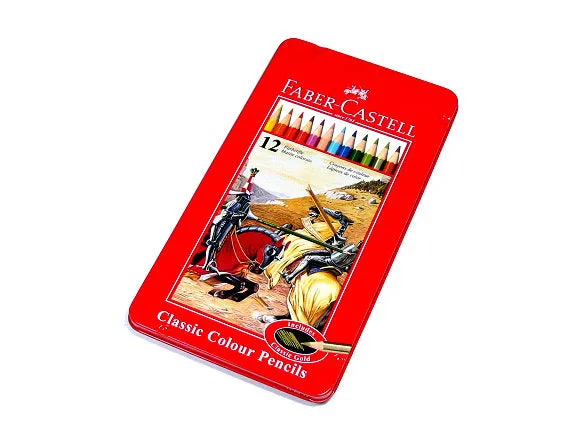 FABER-CASTELL Metal Tin 12 Color Classic Line-(115813)