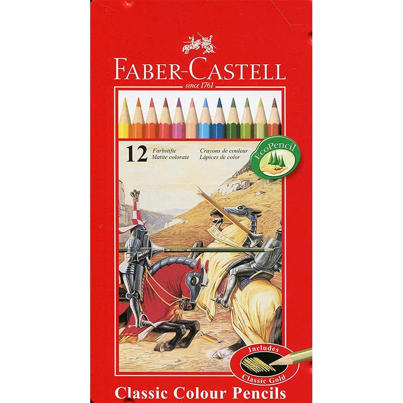 FABER-CASTELL Metal Tin 12 Color Classic Line-(115813)