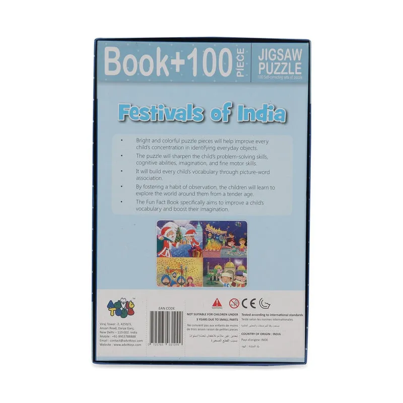 Festivals of India - Jigsaw puzzle (100 Piece   Educational Fun Fact Book Inside)