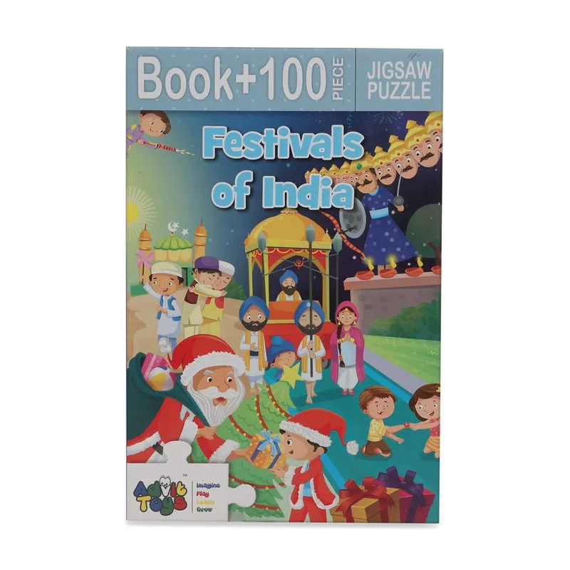 Festivals of India - Jigsaw puzzle (100 Piece   Educational Fun Fact Book Inside)