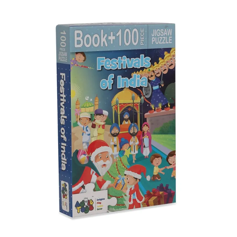 Festivals of India - Jigsaw puzzle (100 Piece   Educational Fun Fact Book Inside)