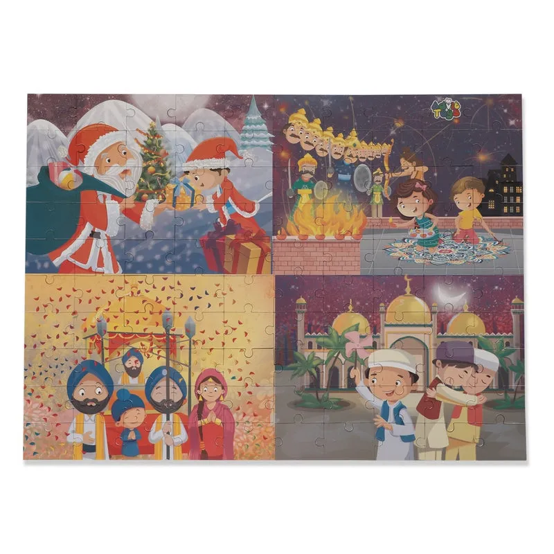 Festivals of India - Jigsaw puzzle (100 Piece   Educational Fun Fact Book Inside)