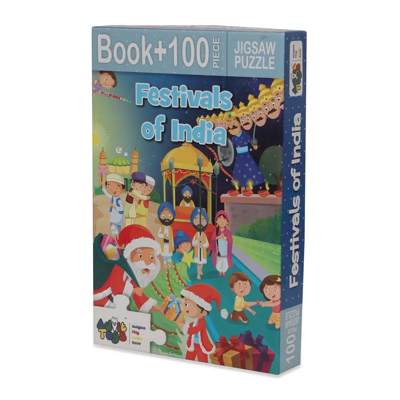 Festivals of India - Jigsaw puzzle (100 Piece   Educational Fun Fact Book Inside)