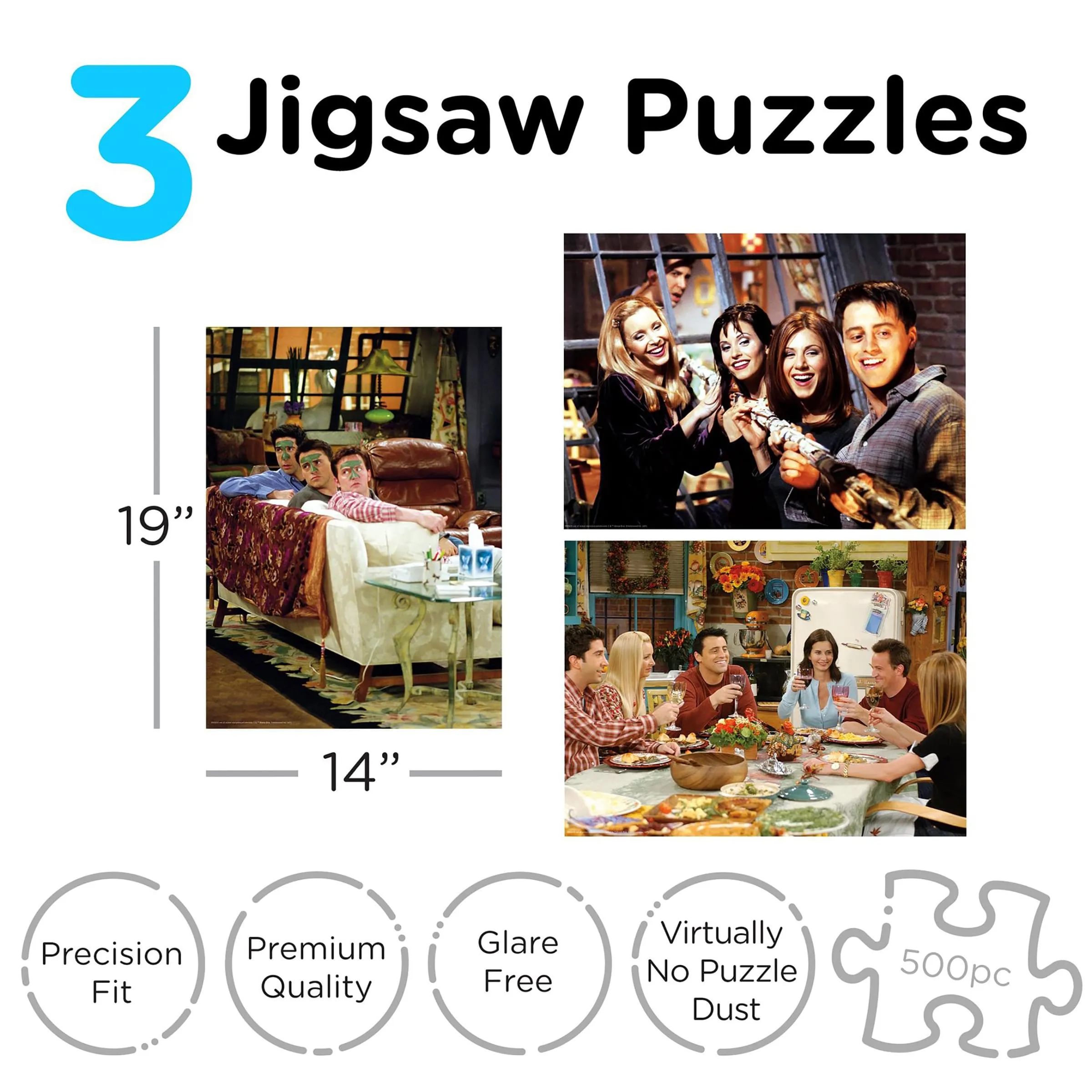Friends 500 Piece Jigsaw Puzzle 3-Pack