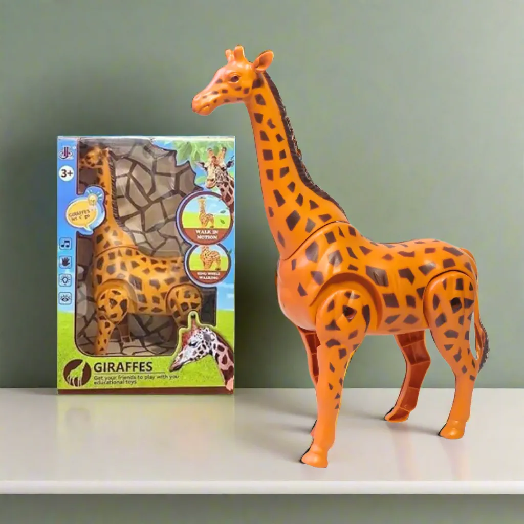 Giraffe Animal Figure Toy with Walking and Realistic Sound, for 2  Years