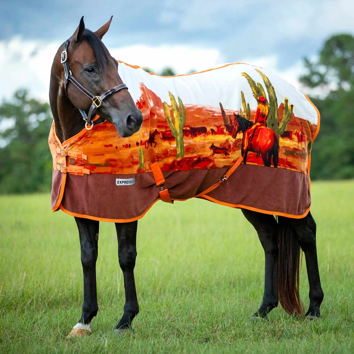 In Stock Now! Jeffers Expression Standard Neck Fleece Cooler, Cattle Drive
