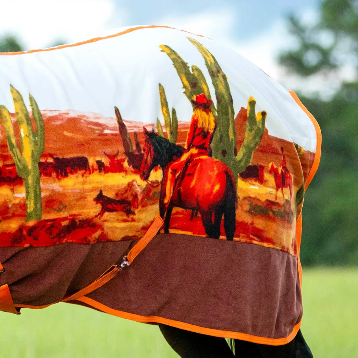 In Stock Now! Jeffers Expression Standard Neck Fleece Cooler, Cattle Drive