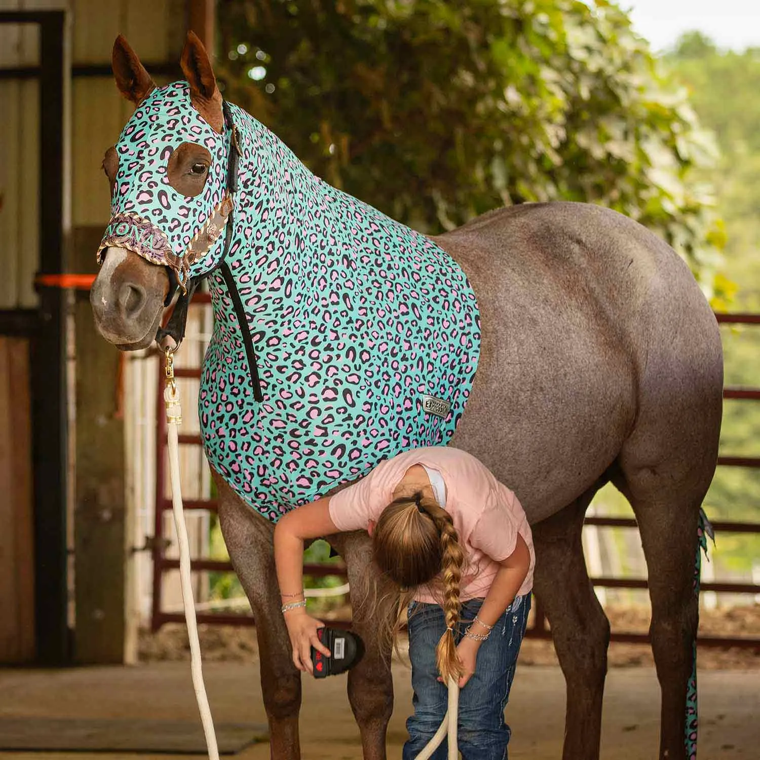 Jeffers Expression Lycra Hood, Party Cheetah