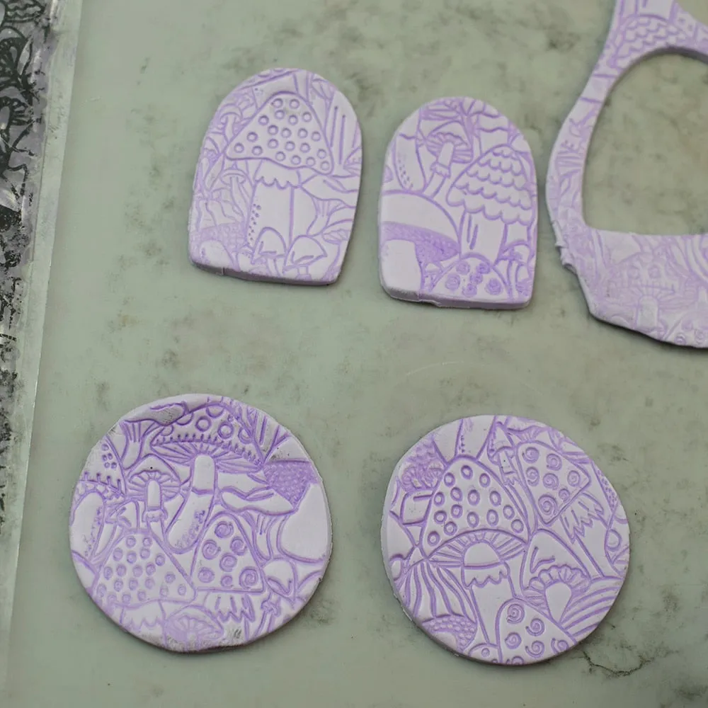 Mushroom Polymer Clay Stamp Emboss Texture Pottery Clay Craft Supplies