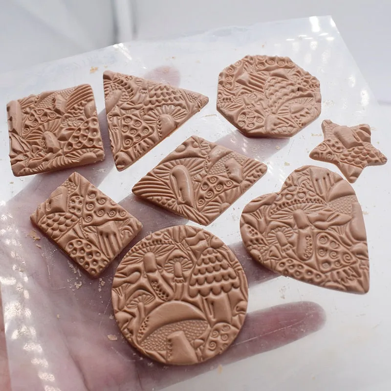 Mushroom Polymer Clay Stamp Emboss Texture Pottery Clay Craft Supplies