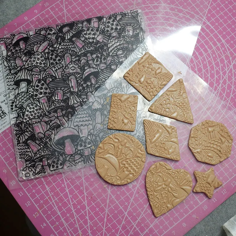 Mushroom Polymer Clay Stamp Emboss Texture Pottery Clay Craft Supplies