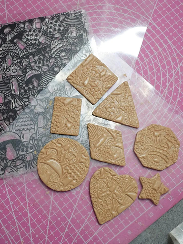 Mushroom Polymer Clay Stamp Emboss Texture Pottery Clay Craft Supplies