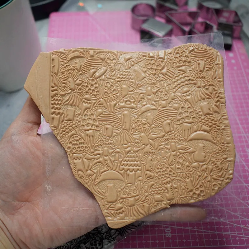 Mushroom Polymer Clay Stamp Emboss Texture Pottery Clay Craft Supplies
