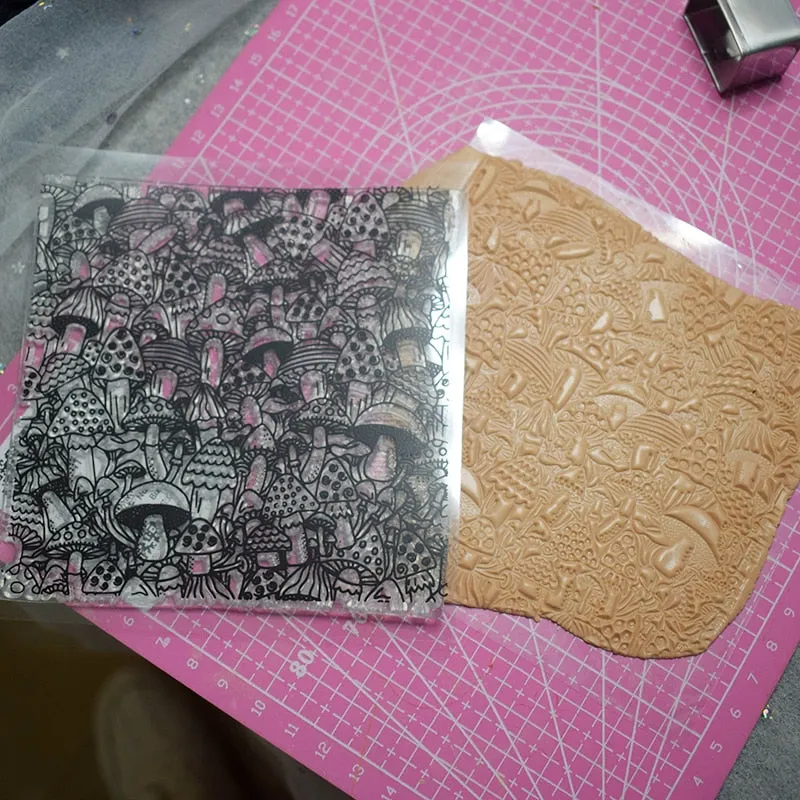 Mushroom Polymer Clay Stamp Emboss Texture Pottery Clay Craft Supplies