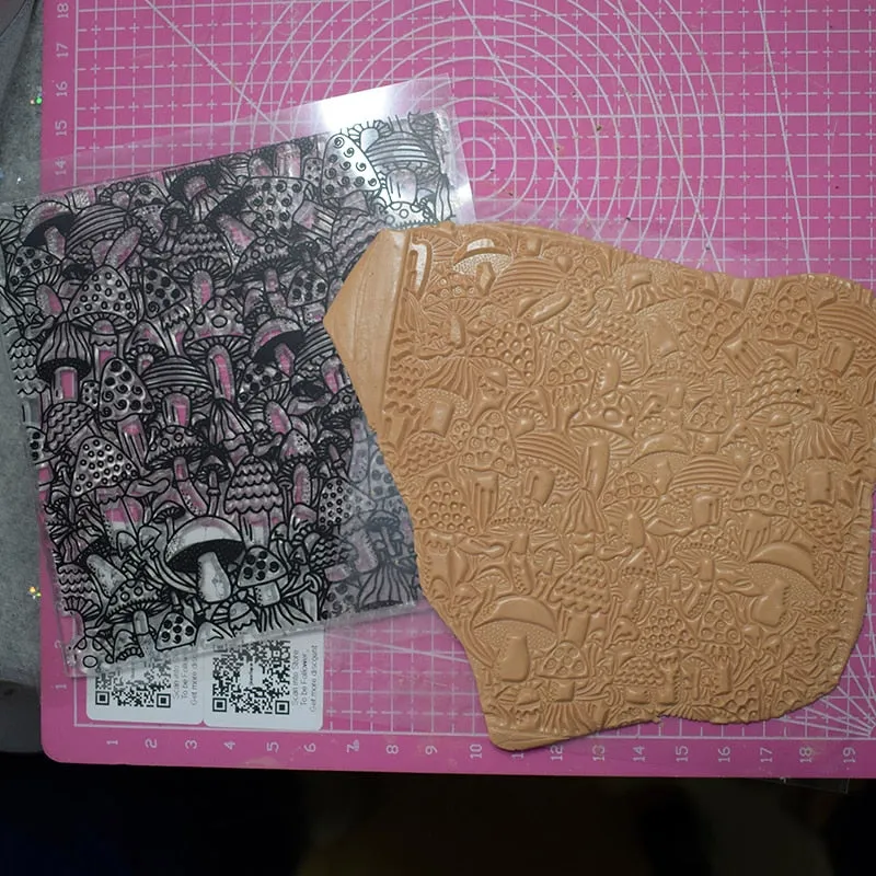 Mushroom Polymer Clay Stamp Emboss Texture Pottery Clay Craft Supplies