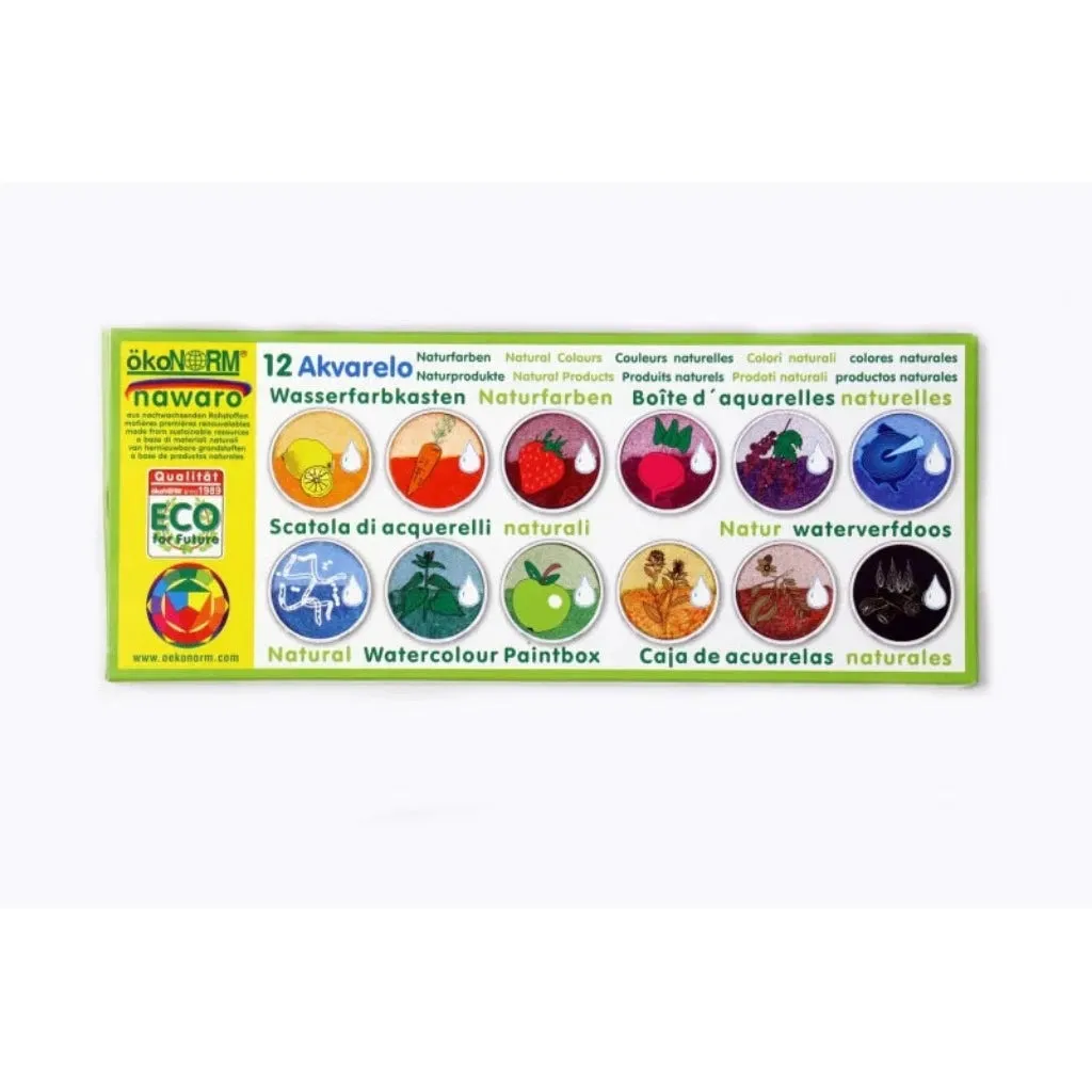 Natural watercolor paintbox 12 colors