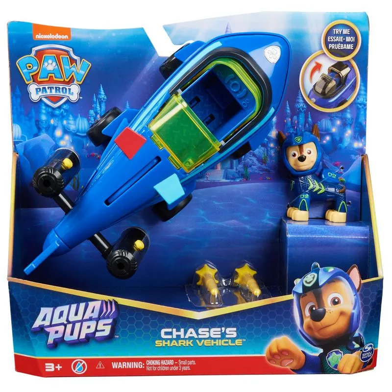 Paw Patrol Aqua Pups Themed Vehicles Chase's Shark Vehicle