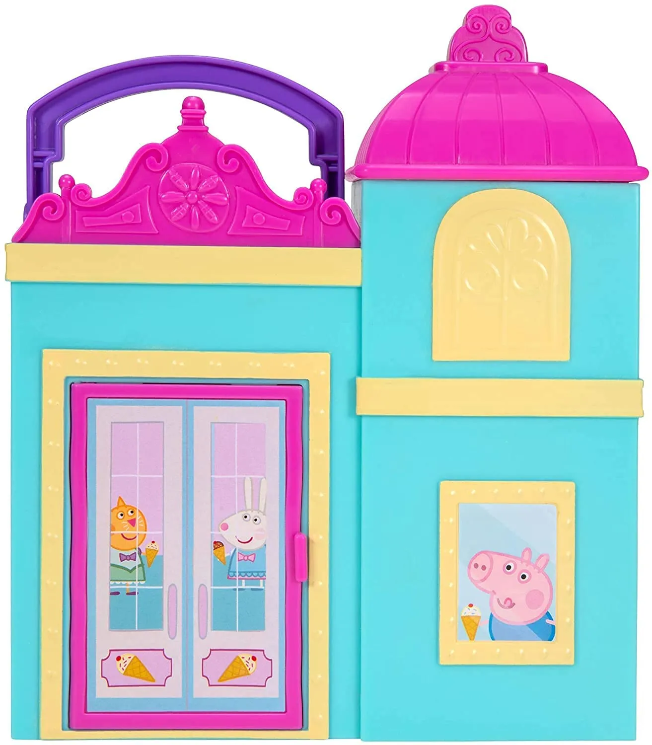 Peppa Pig Little Ice Cream Shop Playset, 4 Pieces - Includes Foldable Ice Cream Shop Case, Peppa Figure, Cash Register & Ice Cream Stand
