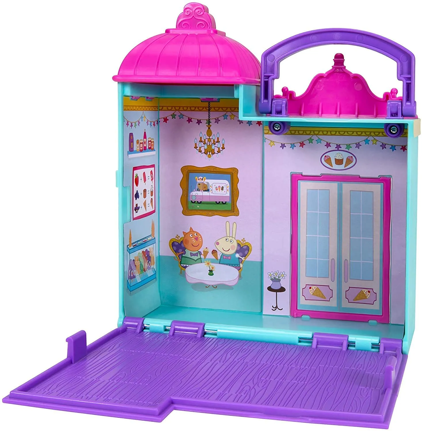 Peppa Pig Little Ice Cream Shop Playset, 4 Pieces - Includes Foldable Ice Cream Shop Case, Peppa Figure, Cash Register & Ice Cream Stand