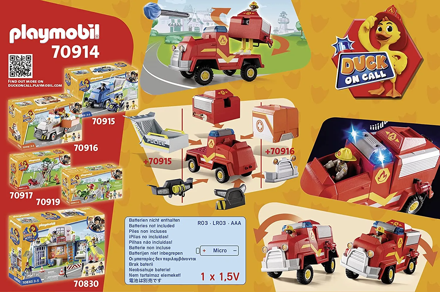 Playmobil Duck On Call - Fire Brigade Emergency Vehicle