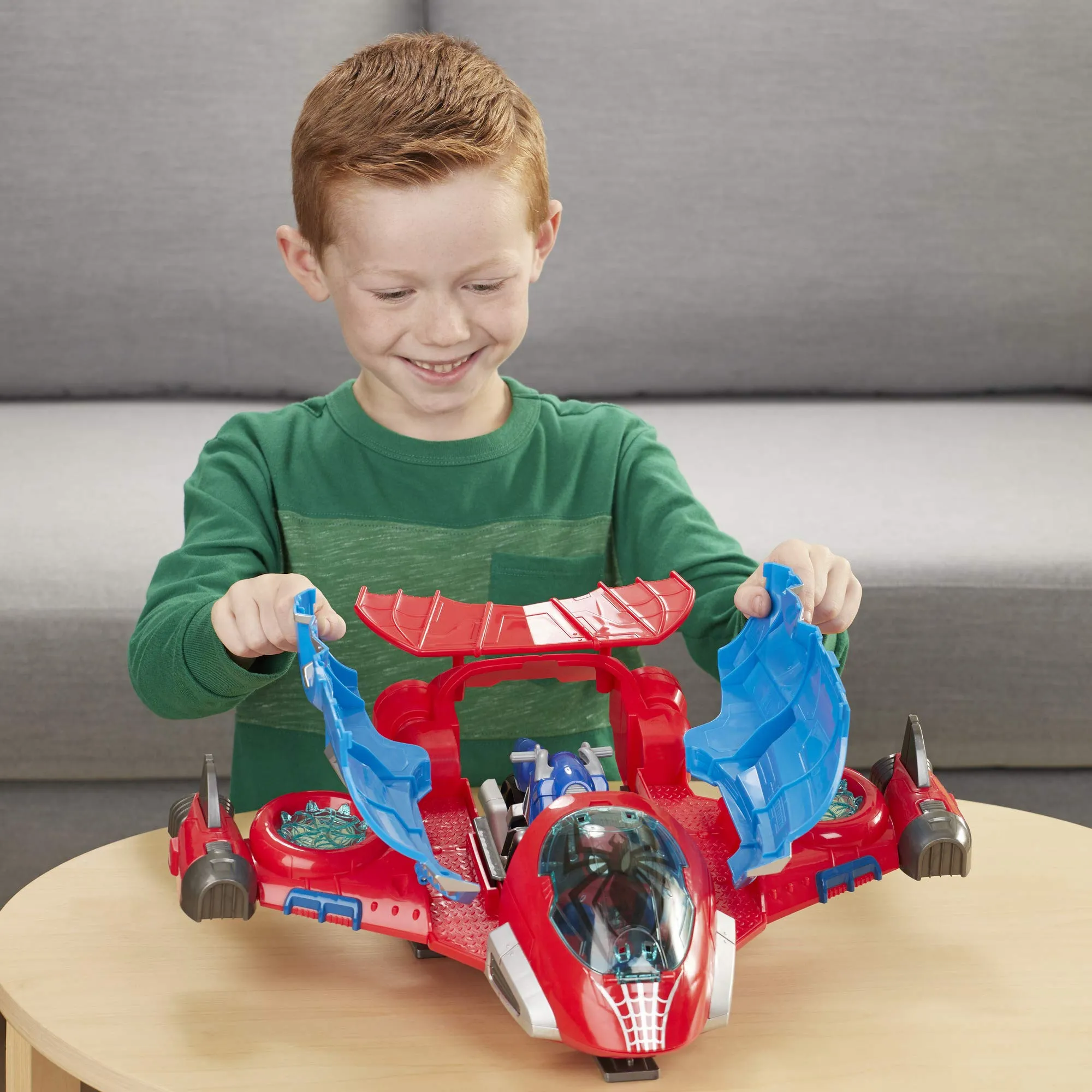 Super Hero Adventures Playskool Heroes Marvel Spider-Man Jetquarters, 5-Inch Action Figure And Vehicle Set, Toy Jet, Collectible Toys For Kids Ages 3 And Up Multicolor
