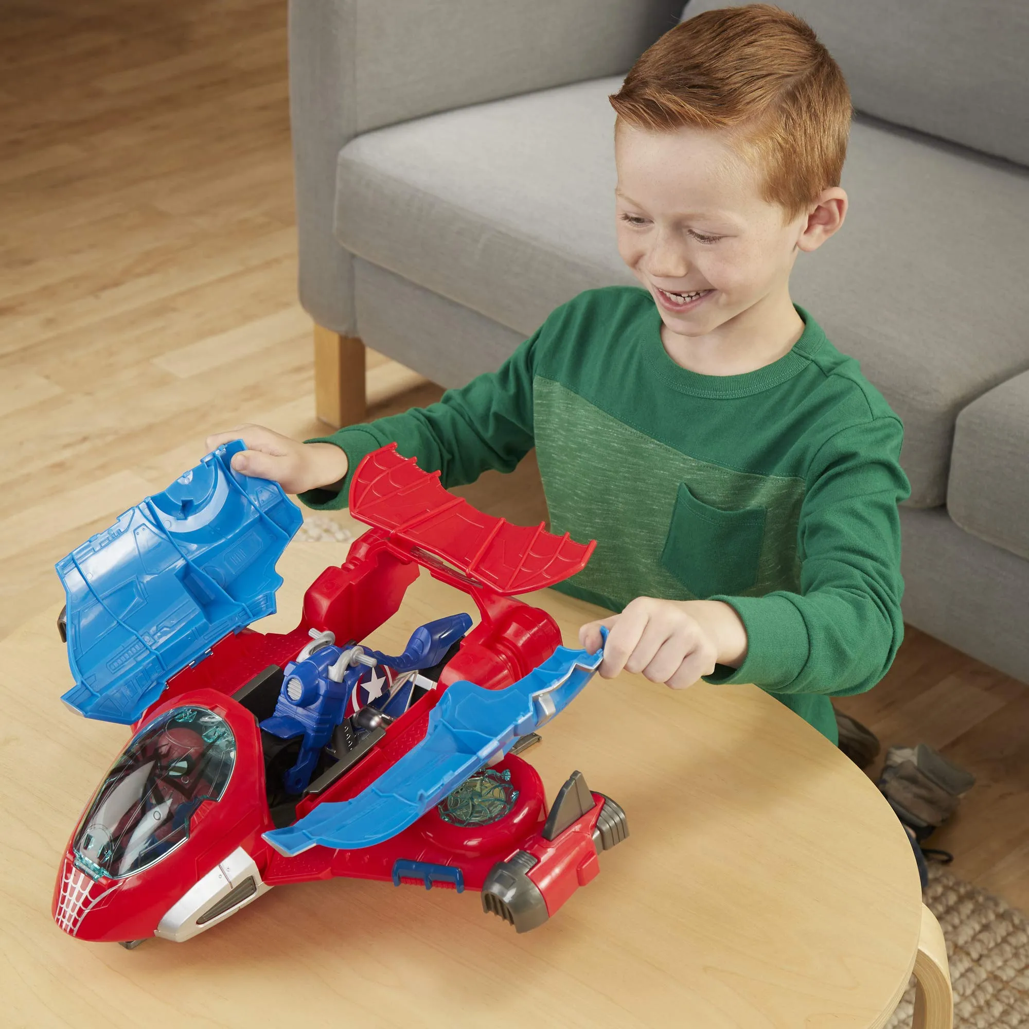 Super Hero Adventures Playskool Heroes Marvel Spider-Man Jetquarters, 5-Inch Action Figure And Vehicle Set, Toy Jet, Collectible Toys For Kids Ages 3 And Up Multicolor
