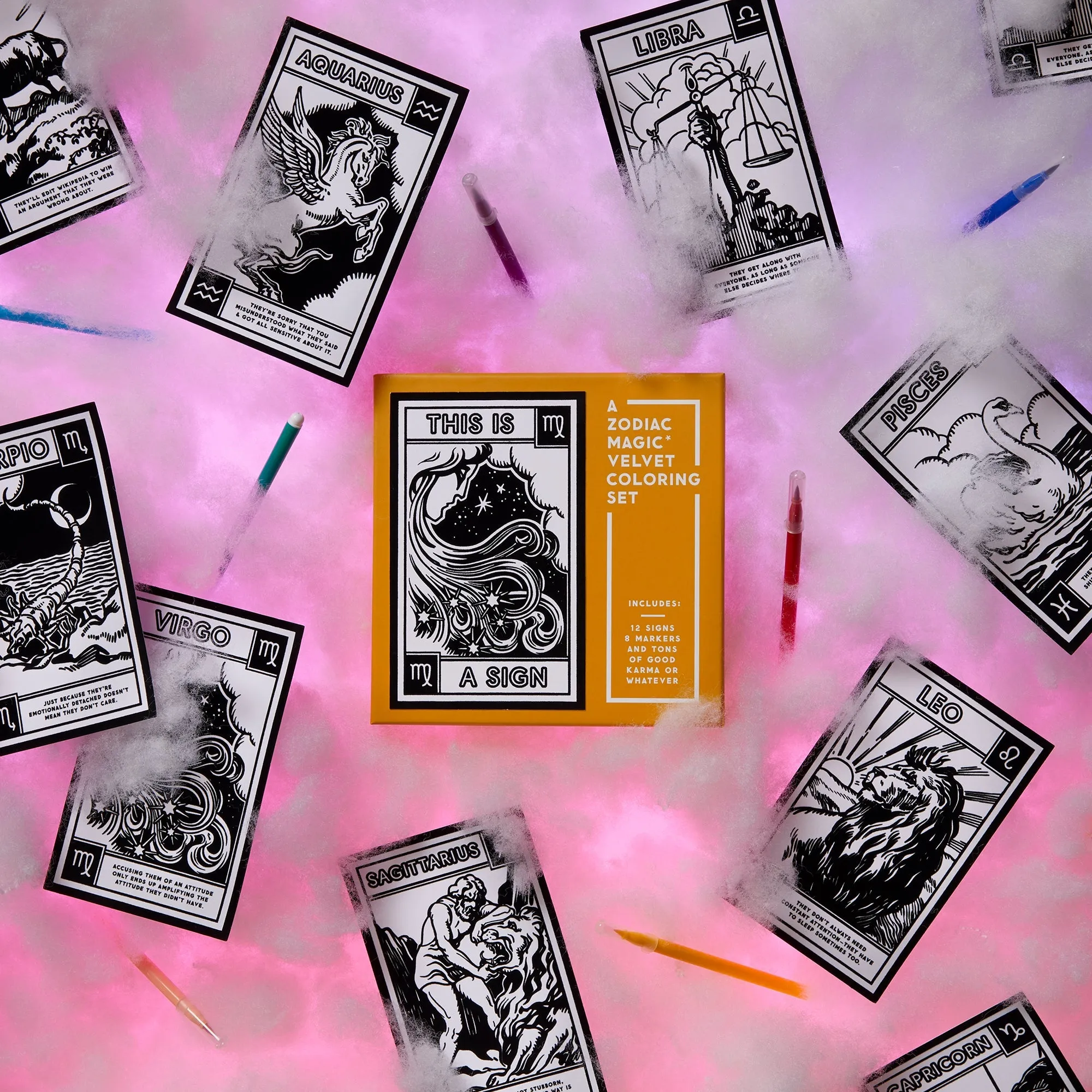 This Is A Sign Magic Velvet Zodiac Coloring Set