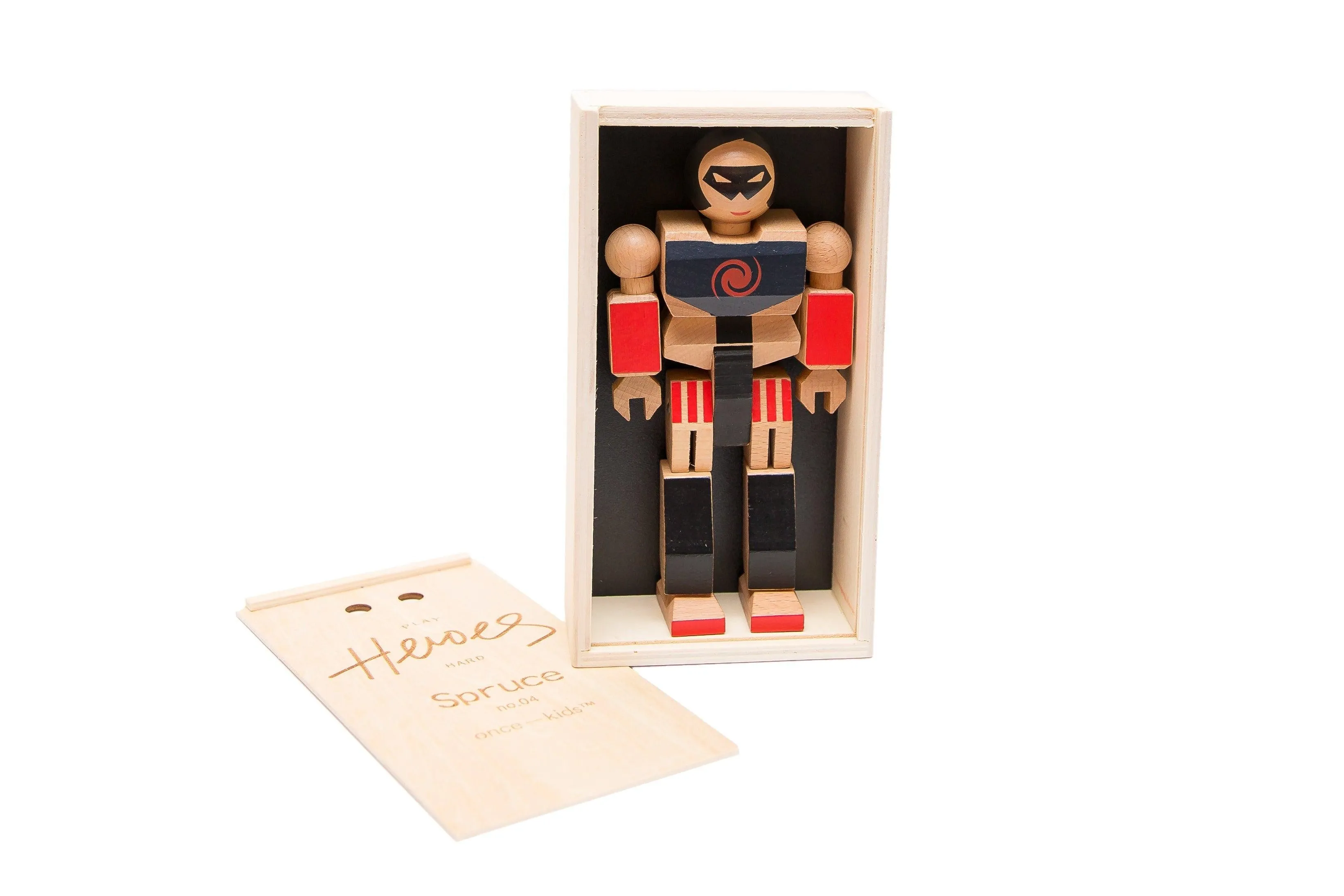 Wood Action Figure Playhard Heroes #4 Spruce