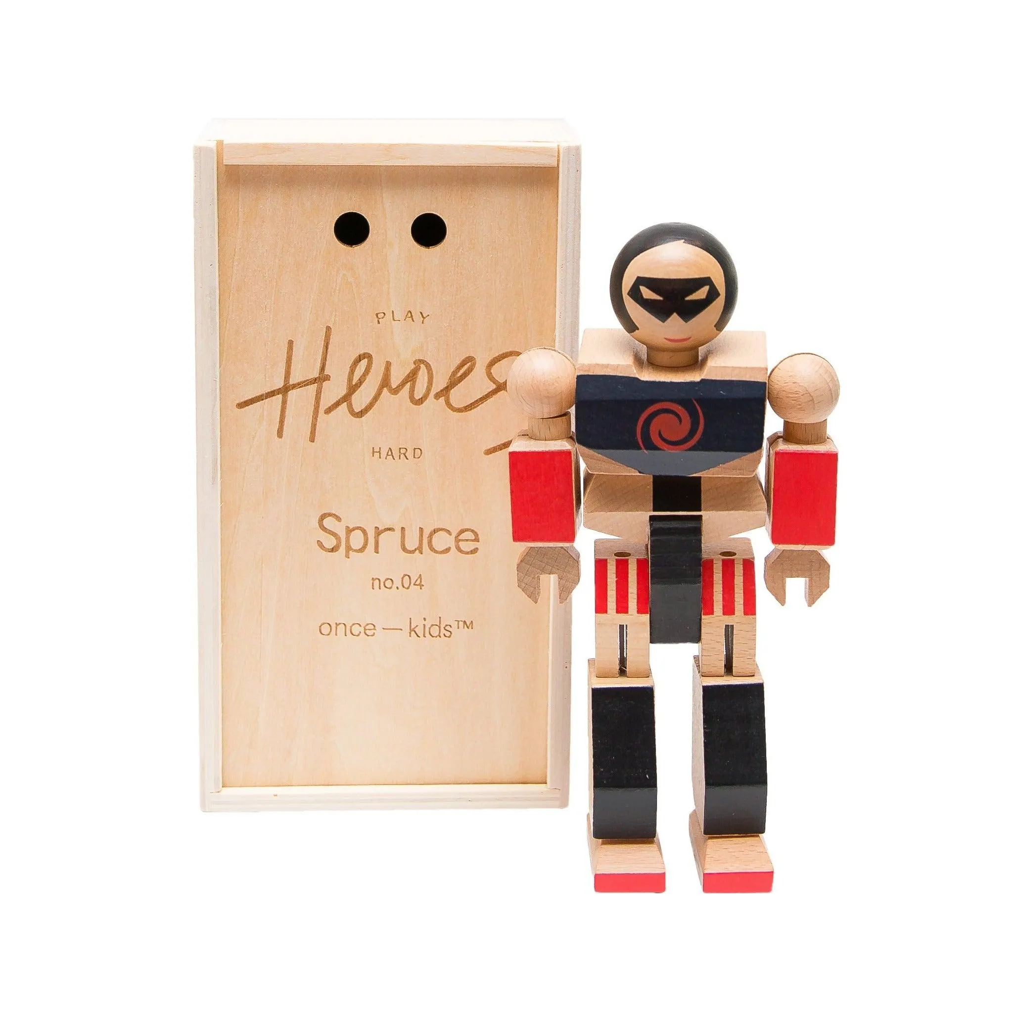 Wood Action Figure Playhard Heroes #4 Spruce