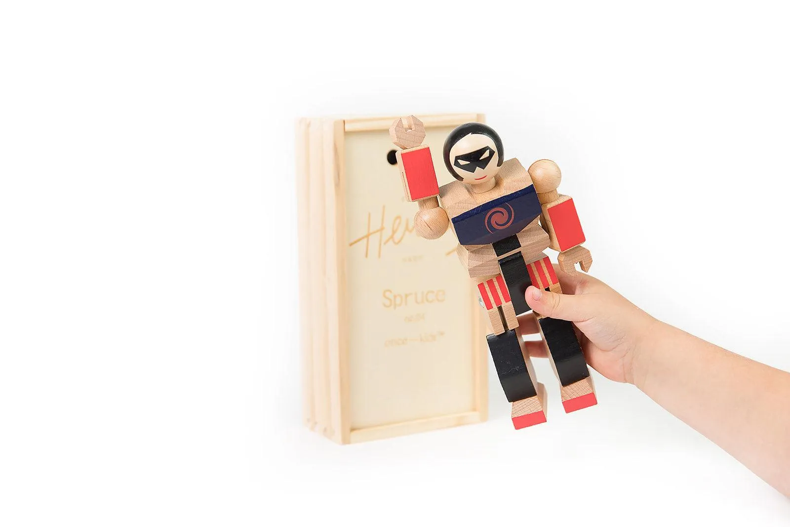 Wood Action Figure Playhard Heroes #4 Spruce