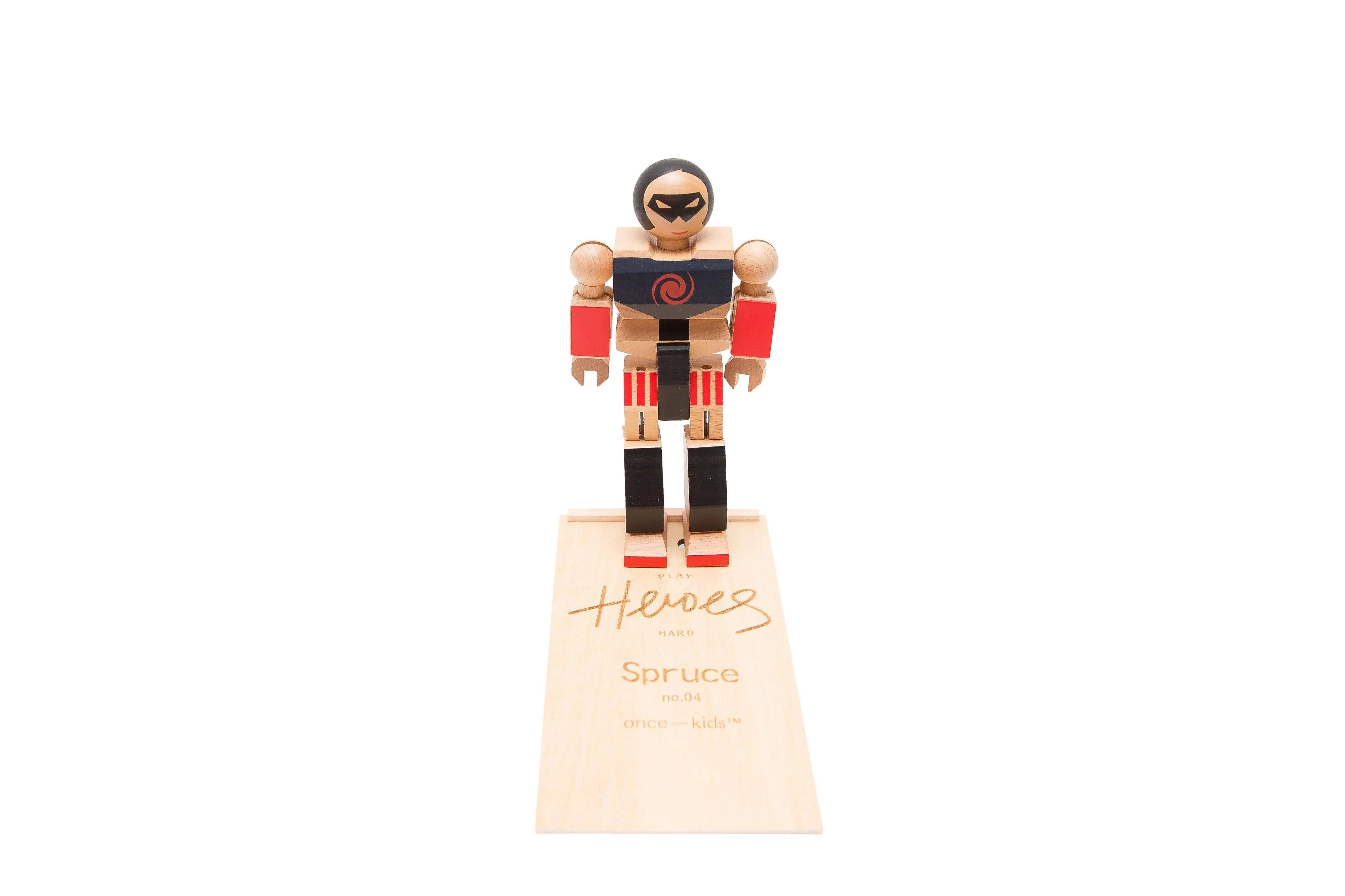 Wood Action Figure Playhard Heroes #4 Spruce