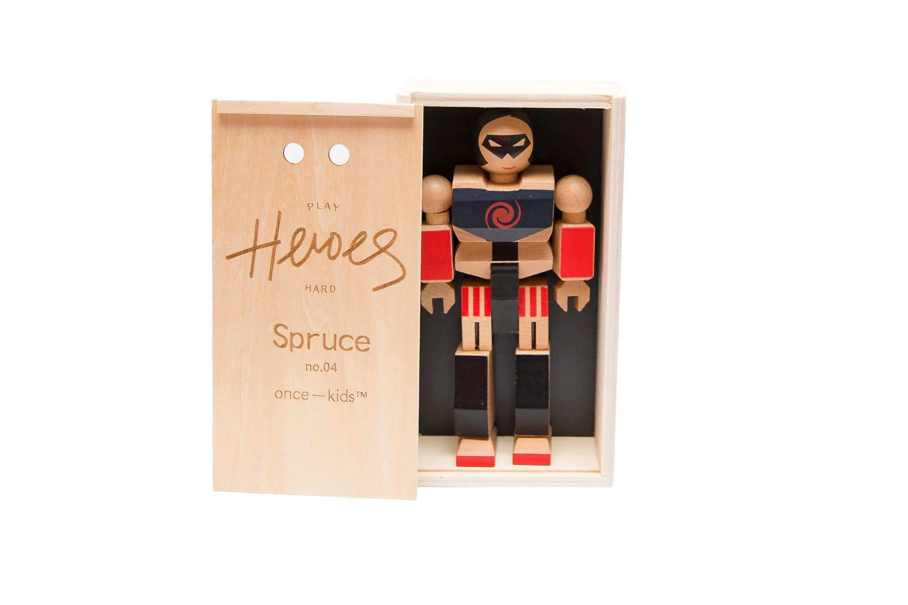 Wood Action Figure Playhard Heroes #4 Spruce